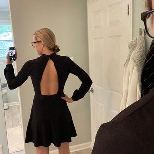 ASOS High Neck Skater With Cut Out Back